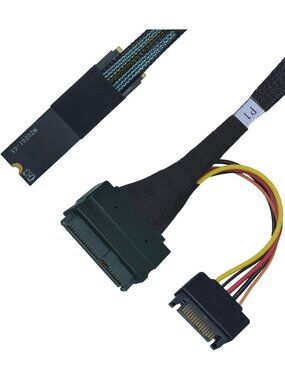 High-Speed PCIe 4.0 M.2 to U.2 SFF-8639 Cable - Left Exit, Data Transfer